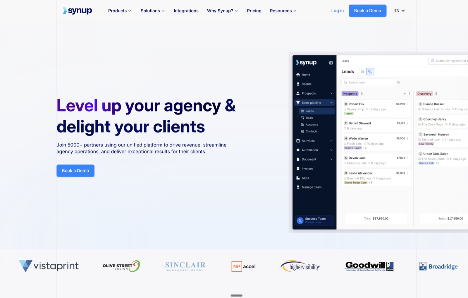 Synup dashboard screenshot